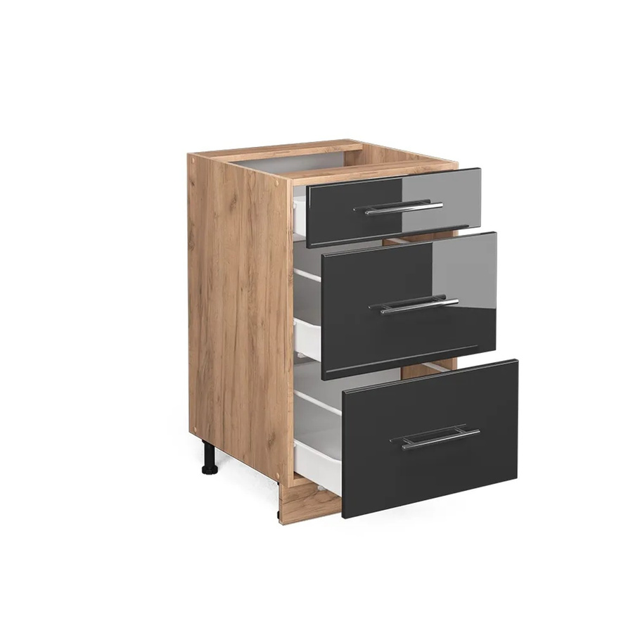 Vicco Küchenunterschrank Fame-Line in Anthrazit Hochglanz und Goldkraft Eiche, Breite: 50 cm - Bild 2