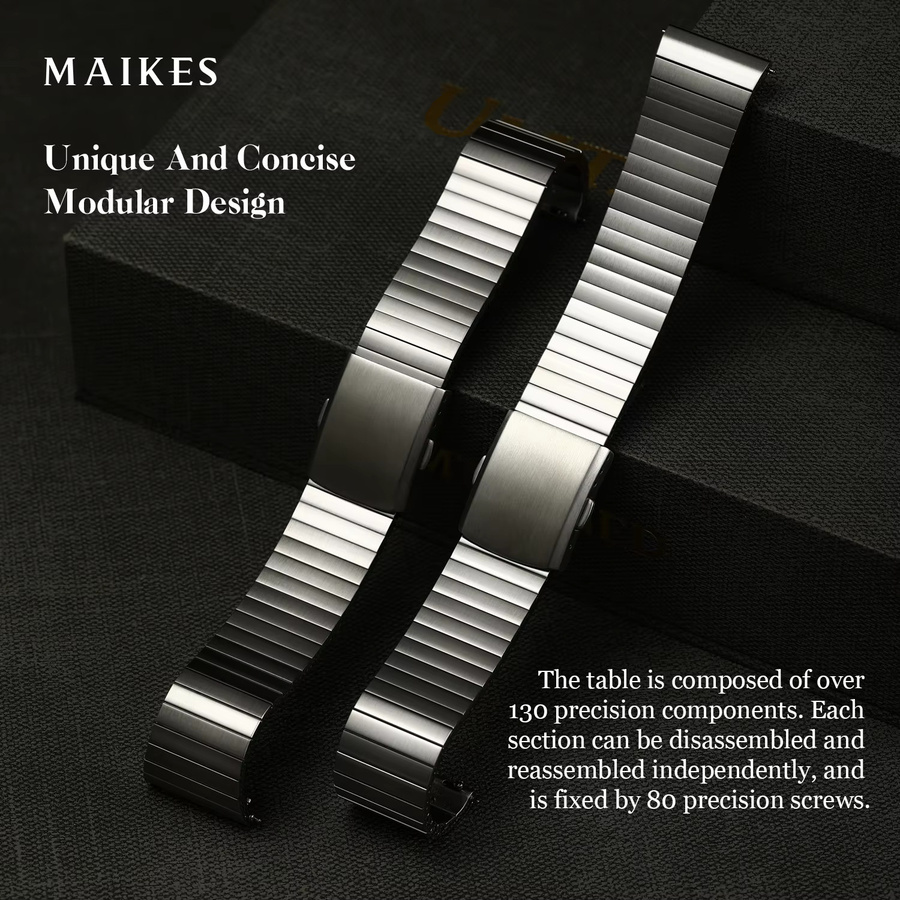 MAIKES Uhrenarmband Edelstahl, Silber, Unisex - Bild 2