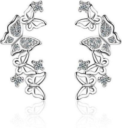Ohrringe 925 Silber, Zirkonia, Schmetterling, Damen - Bild 1