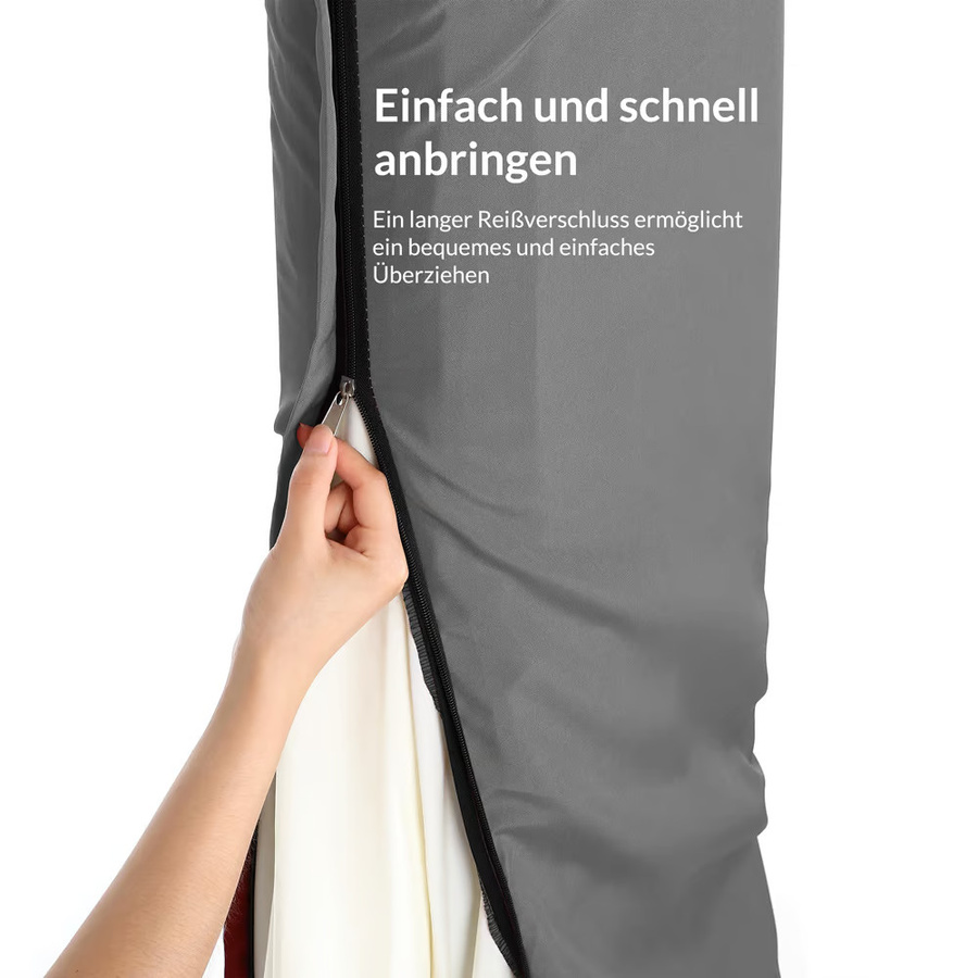 Deuba Ersatzabdeckung für Ampelschirm und Sonnenschirm aus Polyester, Anthrazit, Durchmesser: 300 cm - Bild 2