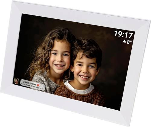Denver PFF-1012 Digitaler WiFi-Bilderrahmen mit Frameo, 10,1 Zoll Touchscreen, 16 GB, Weiß - Bild 1