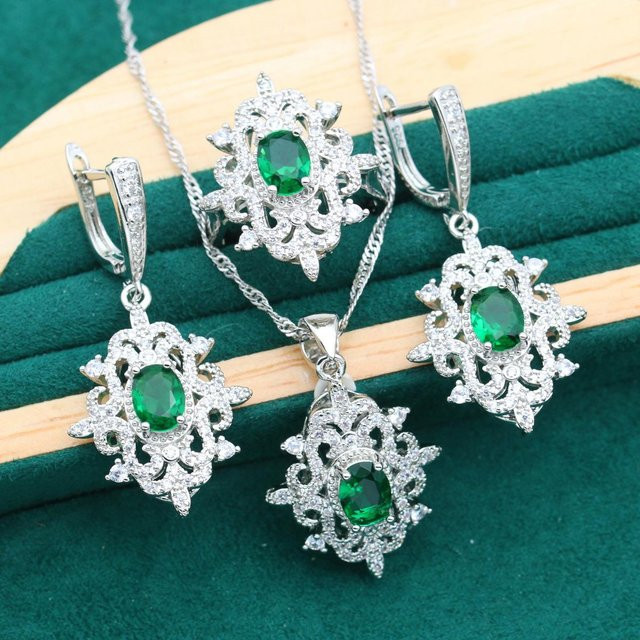 YIRAN Jewelry Schmuckset, Kupfer, Silber, Zirkonia, Diamant, Kristall, Unisex - Bild 1