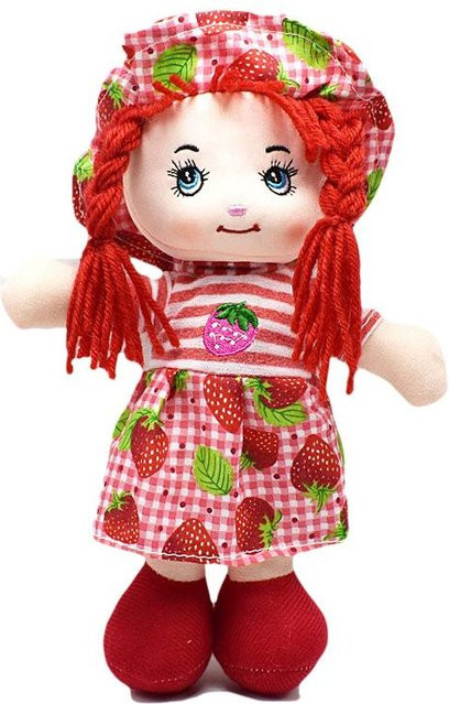 Stoffpuppen mit Hut, Plüsch, 25cm, Rosa / Pink - Bild 1