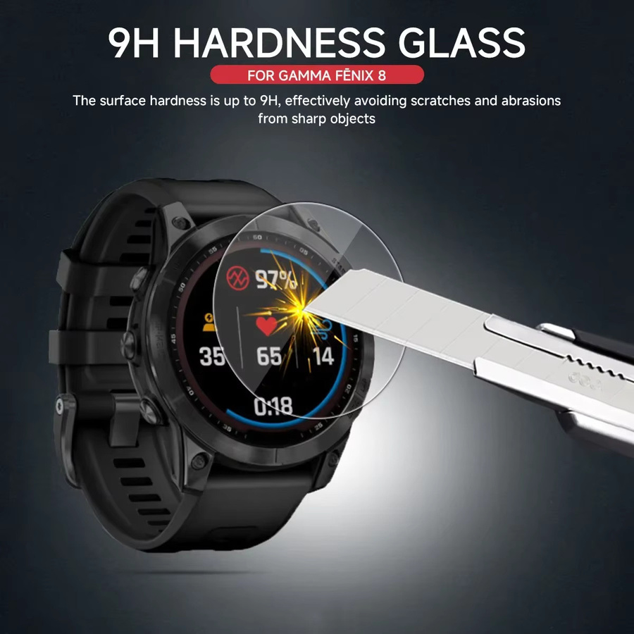 OAKCHARM Schutzhülle mit gehärtetem Glas für Garmin Fenix 8 (51 mm, 43 mm, 47 mm) in Transparent, TPU-Gehäuse mit Anti-Kratz-Stoßstange - Bild 2