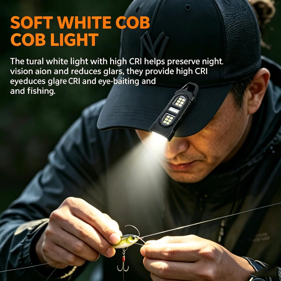 Heinast Mini COB LED Schlüsselanhänger-Taschenlampe in Schwarz, USB-aufladbar und wasserdicht mit Haken für Camping und Wandern - Bild 3