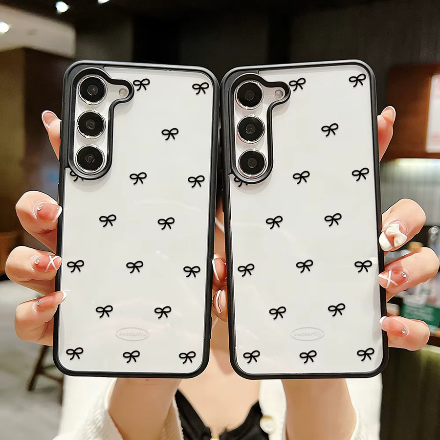 Caynes Transparente Schleifen-Handyhülle für Samsung Galaxy S25 Ultra S26 Ultra S24 S23 S24FE 5G S23 FE aus Kunststoff - Bild 3