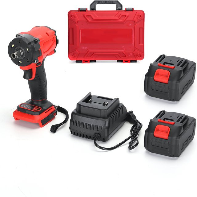 Drillpro Bürstenloser Schlagschrauber mit 350Nm Drehmoment und 1/2 Zoll Antrieb in Rot, kompatibel mit Makita LXT Akkus - Bild 1