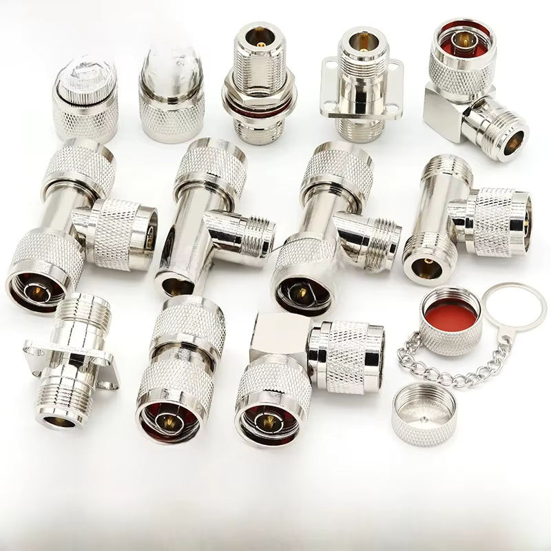 KEBEIS N-Typ auf N-Stecker 3-Wege-Verteiler T-Typ RF-Koaxialadapter 90-Grad-Winkel Flansch in Silber - Bild 7