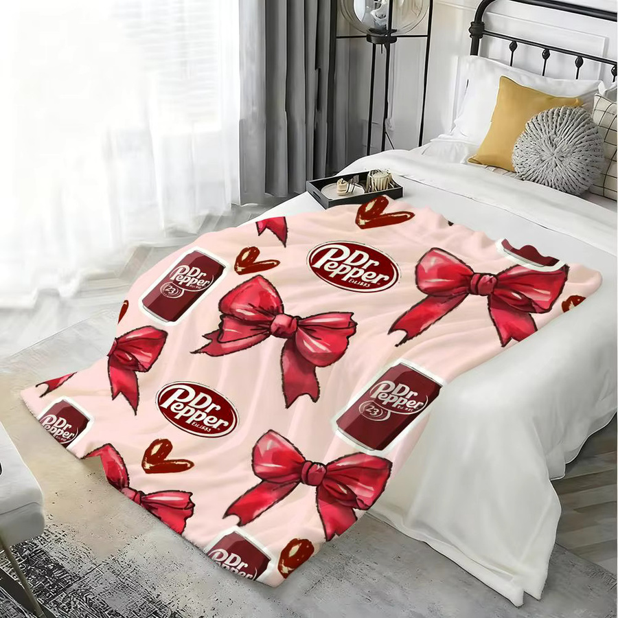 Cherry Drink Flanell Überwurf Weiß, weich und flauschig für Sofa und Bett - Bild 2