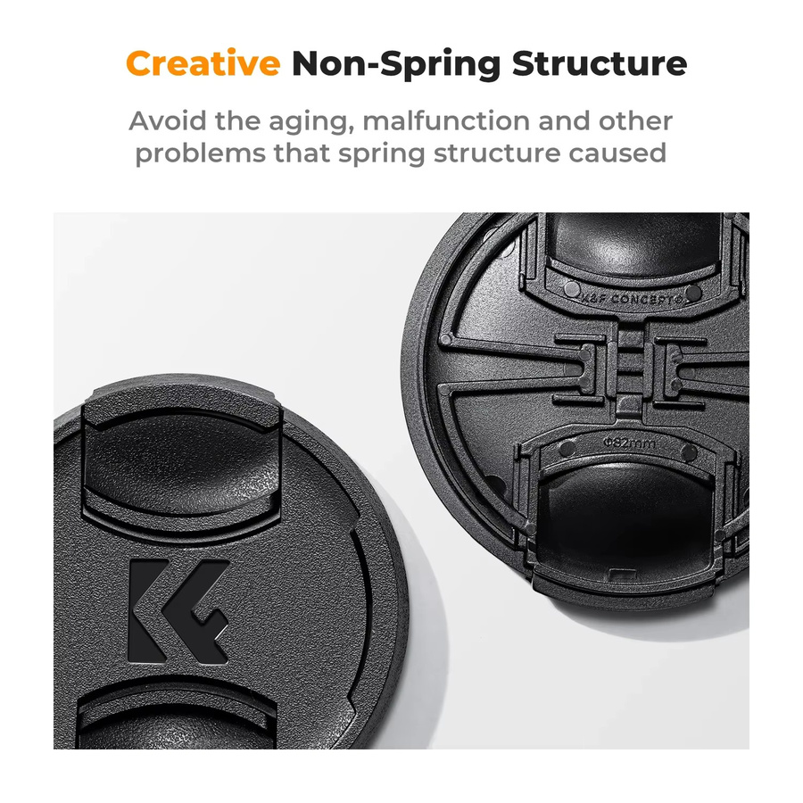 K&F Concept Universal-Objektivdeckel Set in Schwarz mit 15 Größen von 37 mm bis 95 mm und Anti-Verlust-Seil - Bild 2