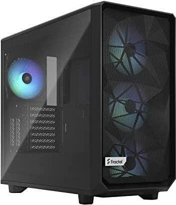 Fractal Design Meshify 2 RGB PC-Gehäuse in Schwarz mit gehärtetem Glas und USB-C Anschluss - Bild 1