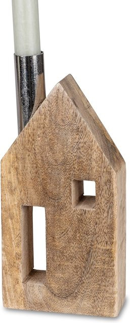 Formano Kerzenständer aus Mangoholz in Hausdesign, Farbe Braun - Bild 1