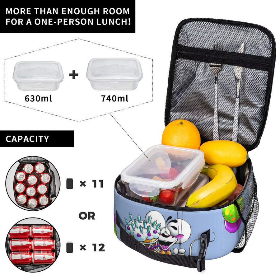 Isolierte Diddl Thermo-Lunchtasche für Kinder von MINISO in Blau, B/H: 26,0 x 21,0 cm - Bild 2