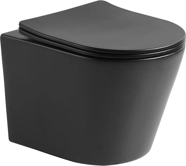 Verosan Wand-WC Nakia Spülrandlos in Schwarz Matt mit Soft-Close WC-Sitz und Washdown-Funktion - Bild 1