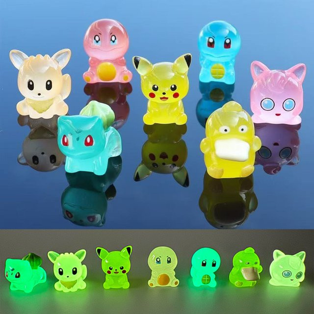 Bandai Pokémon Anime Figuren Set, 7-teiliges Set, Pikachu, Charmander, Bulbasaur - Bild 1