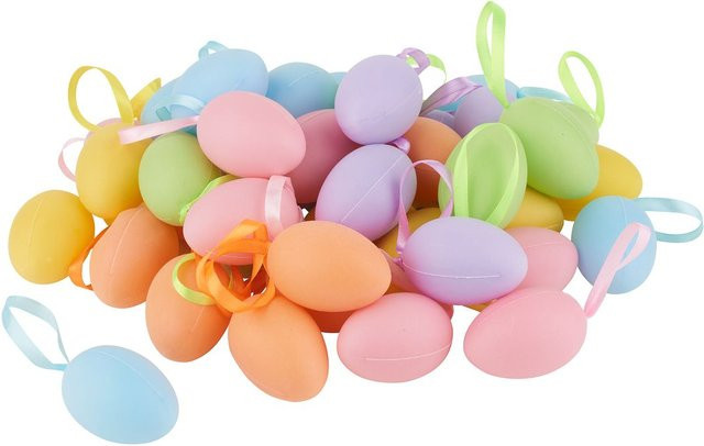 VBS Deko-Eier für Ostern, multicolor (Rosa, Hellblau, Lila, Hellgrün), 42 Stück, Höhe: 6 cm - Bild 1