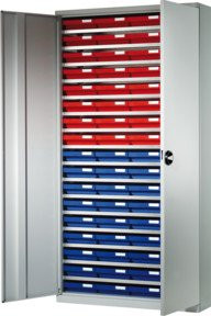 Kappes Systemschrank Mod. 1 mit Regalkästen und Schloss, grau, H 195,0 cm x B 100,0 cm x T 41,0 cm - Bild 1