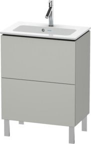 Duravit Waschtischunterschrank Compact L-Cube in Betongrau mit 2 Auszügen, stehend, B: 62 cm, T: 39,1 cm, H: 70,4 cm - Bild 1
