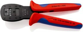 Knipex Crimpzange 97 54 24 für Miniaturstecker in Rot, Parallelcrimp mit Mehrkomponenten-Hüllen, brüniert, Länge: 190 mm - Bild 1