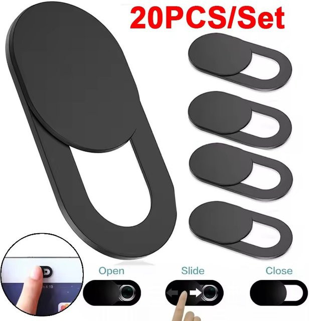 Universelle Webcam Abdeckung als Privacy Sticker für Laptop, Tablet und Smartphone in Schwarz - Bild 1