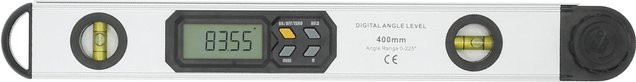 Digitale Wasserwaage und Winkelmesser 2in1 von Koogeelife mit LED-Display und Tasche, Farbe: Weiß/Silber, Länge: 40 cm - Bild 1