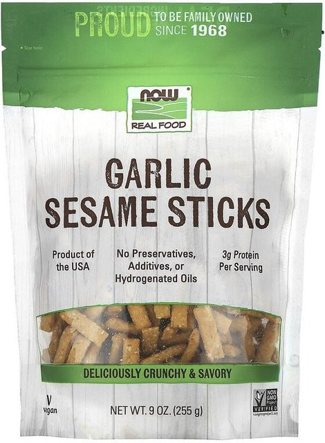 NOW Real Food Knoblauch-Sesam-Sticks vegan 255 g - Bild 1