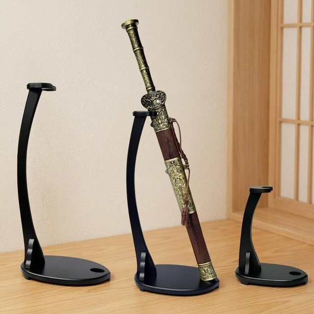 Vertikaler Schwertständer für Katana und Samurai-Säbel von Bandai als japanische Ausstellungsständer-Dekoration - Bild 1