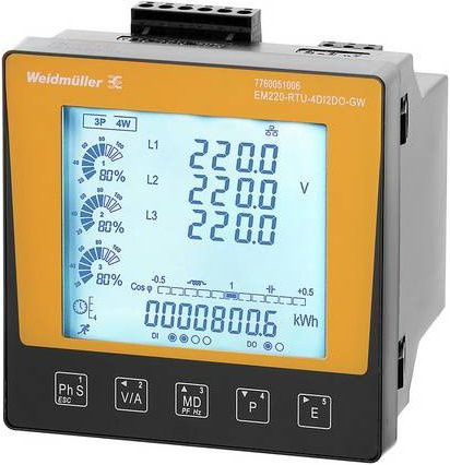 Weidmüller EM220-RTU-4DI2DO-GW 7760051006 Wechselstromzähler in Multicolour - Bild 1