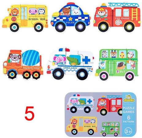 Binchi Outdoor Product Kinder Cartoon Tier Verkehr Dinosaurier Zuordnungs-Paare Holz-Puzzle, ab 3 Jahre