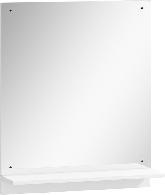 HOMCOM Badspiegel mit Regal in Weiß für Badezimmer und Flur, B: 50 cm, H: 60 cm - Bild 1