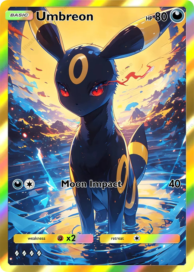 Keeppley Pokémon Umbreon Karten, Nachfüllpack, 5-teiliges Set - Bild 2