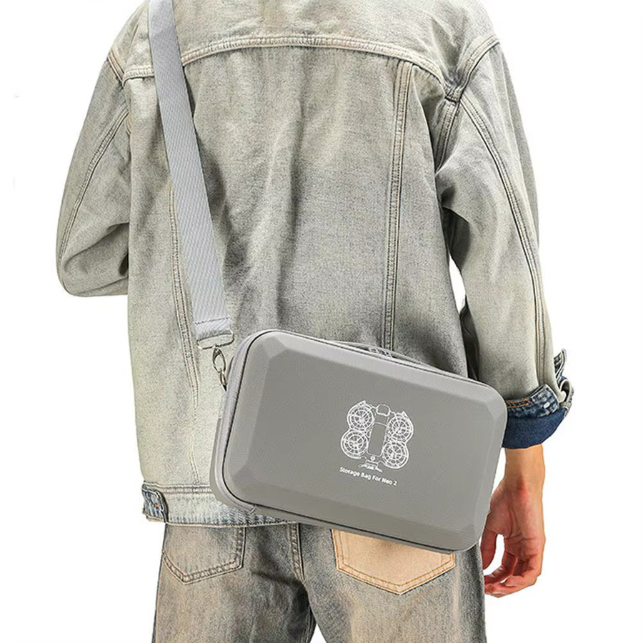 Tragbare DJI Neo 2 Schultertasche mit großem Stauraum für DJI RCN 3 Controller und Drohnen-Zubehör in Schwarz und Grau - Bild 2