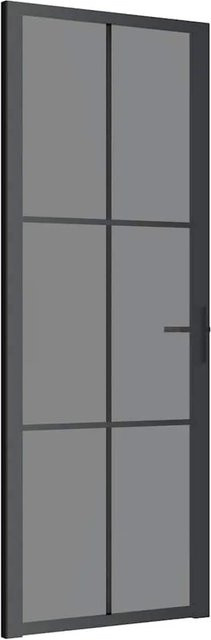 vidaXL Moderne Innentür aus Aluminium und ESG-Glas in Schwarz, B: 76 cm, H: 201,5 cm - Bild 1