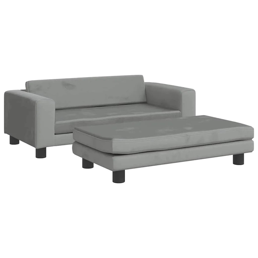 vidaXL Hundebett mit Verlängerung in Hellgrau aus Samt, B/T/H: 100 x 50 x 30 cm - Bild 2