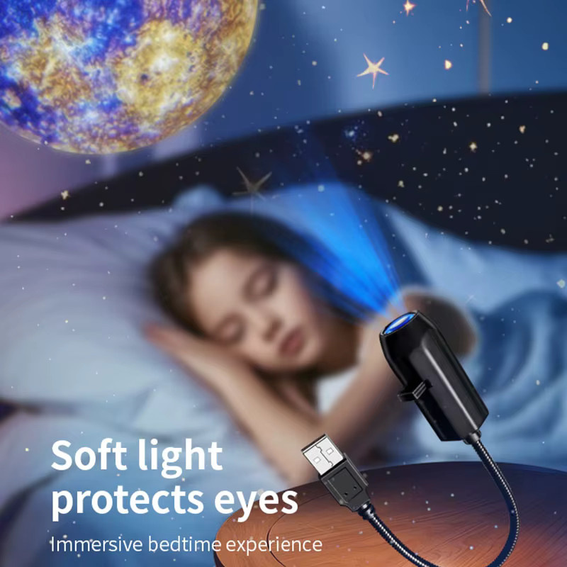 TLEDMP LED-Stern-Galaxie-Projektorlampe mit umschaltbaren Mond- und Erde-Projektionsmustern als Nachtlicht für dein Zuhause und Schlafzimmer - Bild 4