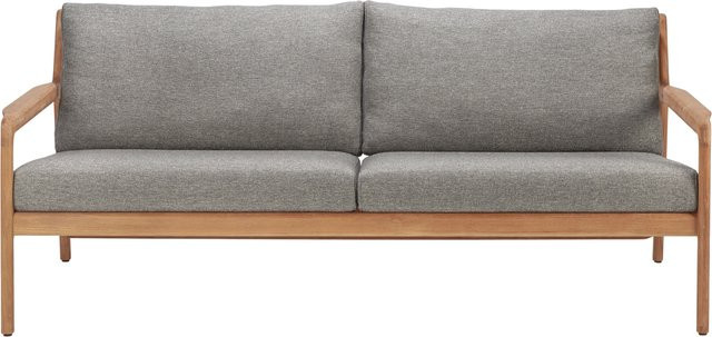 Ethnicraft Jack Outdoor Sofa 2 Sitzer aus Teakholz in Braun mit Kissen und Armlehnen - Bild 1