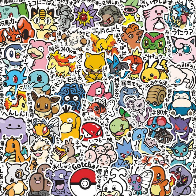 TAKARA TOMY Pokémon Aufkleber, 56-teiliges Set, bunt - Bild 1