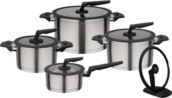 GSW Kochtopf-Set Apart, 9-teilig, Edelstahl, Farbe: Silber
