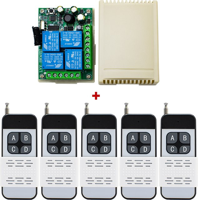 Scimagic-RC RF Wireless Fernbedienung Schalter 433MHz mit 4CH Relais für Garagentore, Lampen und Türzugangssysteme (30A, AC 110V-240V) - Bild 1