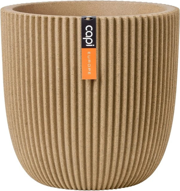 Capi Europe Blumentopf Kugel Groove NL in Beige, Durchmesser: 35 cm, Höhe: 34 cm - Bild 1