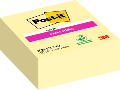 Post-it Super Sticky Haftnotizwürfel Gelb mit extra starker Haftung, PEFC-zertifiziert - Bild 1