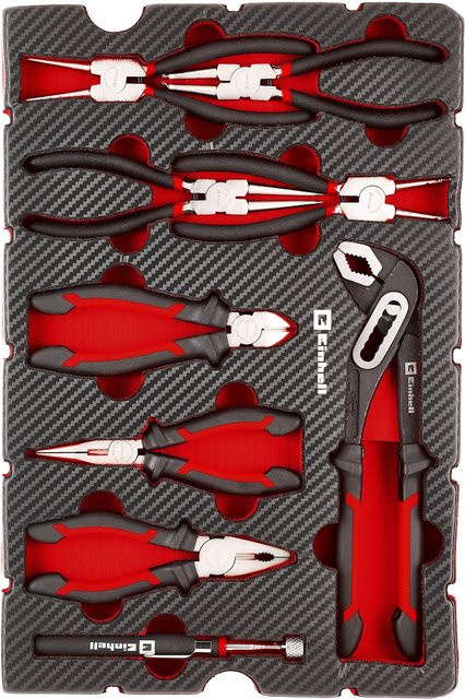Einhell Werkzeug-Pad Zangen-Set 9-teilig aus Chrom-Vanadium in Schwarz-Rot - Bild 2