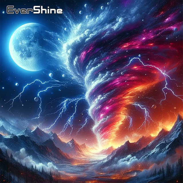 Evershine Diamantmalerei Tornado-Landschaft mit Mond als quadratische Strass-Stickerei in Multicolour - Bild 1