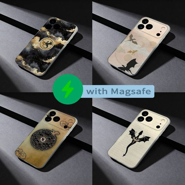 F-Fourth W-Wing Dragons Handyhülle für iPhone mit MagSafe Magnetik, Frosted Clear, Transparent - Bild 1
