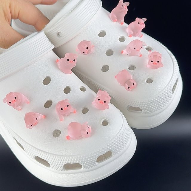 FHLDING Schuh Charms Set, 12 Stück, Leuchtend, Piggy, 3D - Bild 1