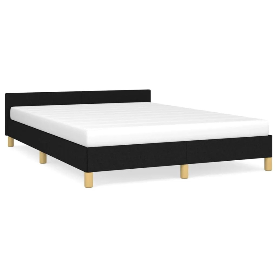 vidaXL Bettgestell mit Kopfteil in Schwarz aus Stoff, B/T/H: 140 x 200 cm - Bild 2