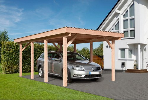 Mr. GARDENER Einzelcarport Erding 1 aus Douglasie in Braun, B/T/H: 338 x 572 x 240 cm - Bild 1