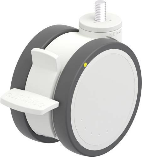Blickle Kunststoff-Doppelrolle LKD-PATH 125K-FI-ELS-GS12 in Grau und Weiß mit 125 mm Rad-Durchmesser und 125 kg Tragfähigkeit - Bild 1