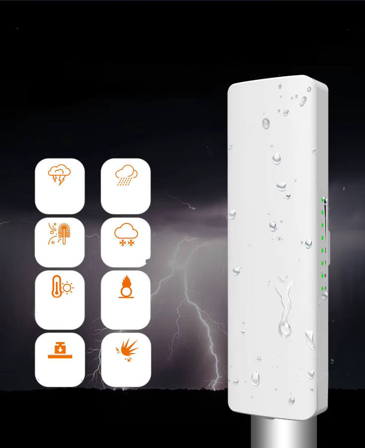 COMFAT Outdoor CPE Wifi Repeater Set, 2er Pack, 5 GHz, 300 Mbps, Wireless Wi-Fi Router Extender Brücke mit 2x 14dBi Antennen, Weiß - Bild 4