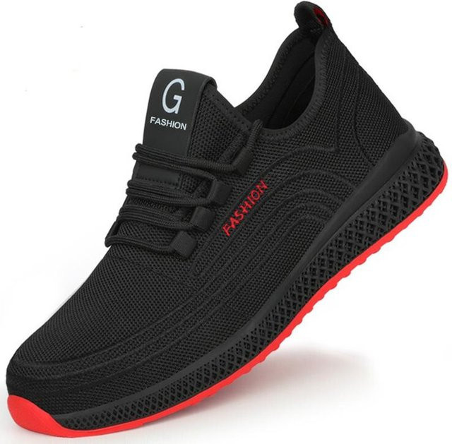 Arbeitssicherheitsschuhe für Herren und Damen in Schwarz mit Stahlkappe und Zealous Sole, atmungsaktiv und durchstichsicher, Größe 39 - Bild 1